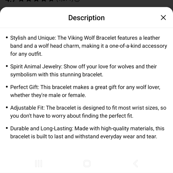 Viking wolf bracelet - Picture 4 of 5